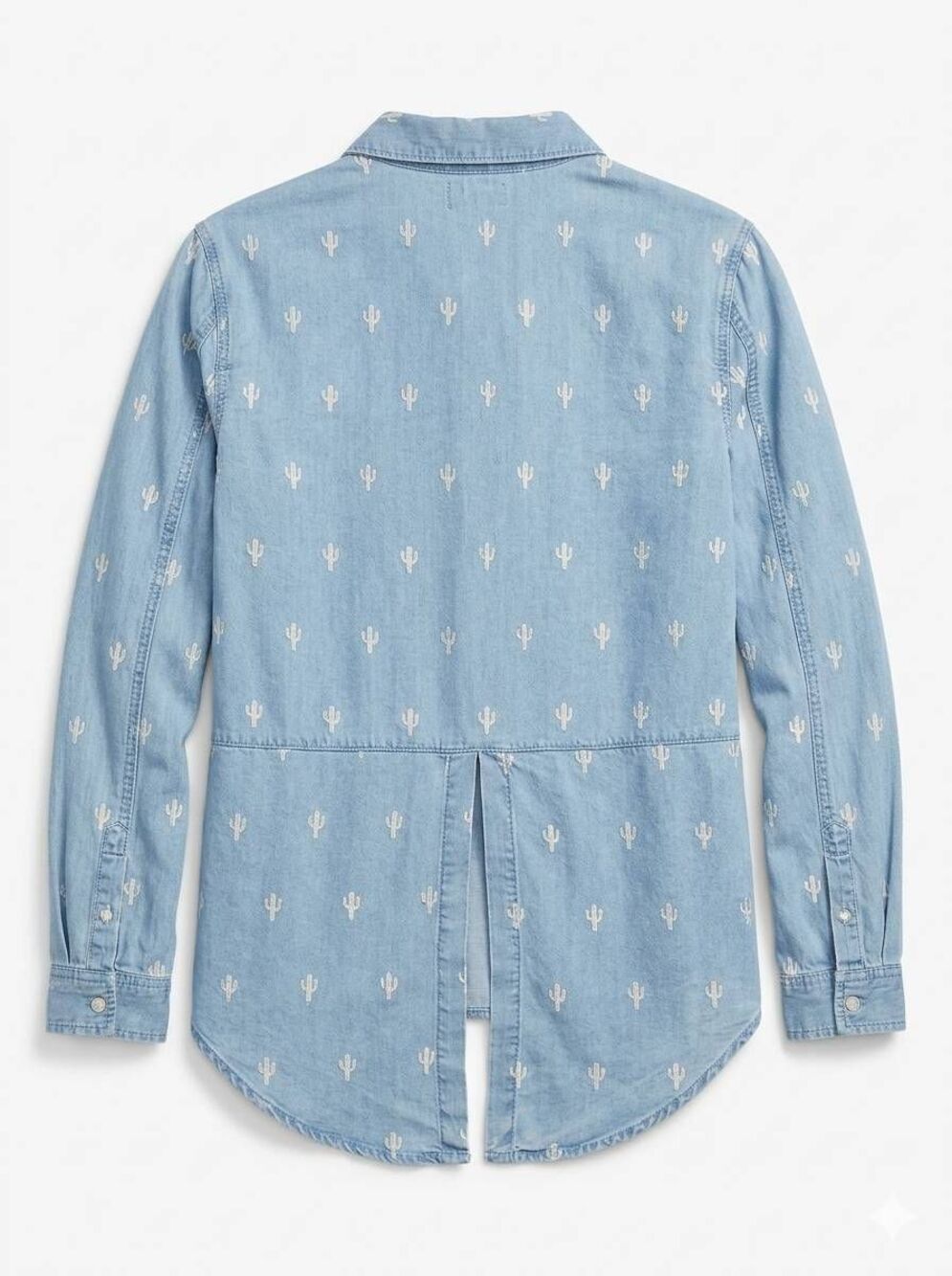🔹️Harper Blue Denim Cactus Adjustable Long Sleeve Top Medium